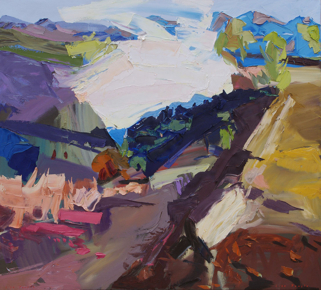 Abstract landscape oil painting of Flinders Ranges by Lise Temple, Australian artist