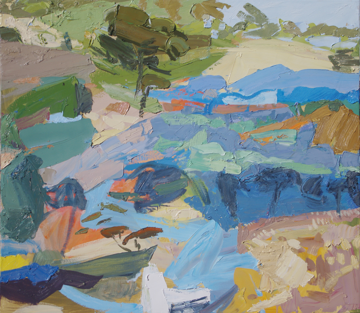 abstract landscape impasto oil painting by Lise Temple