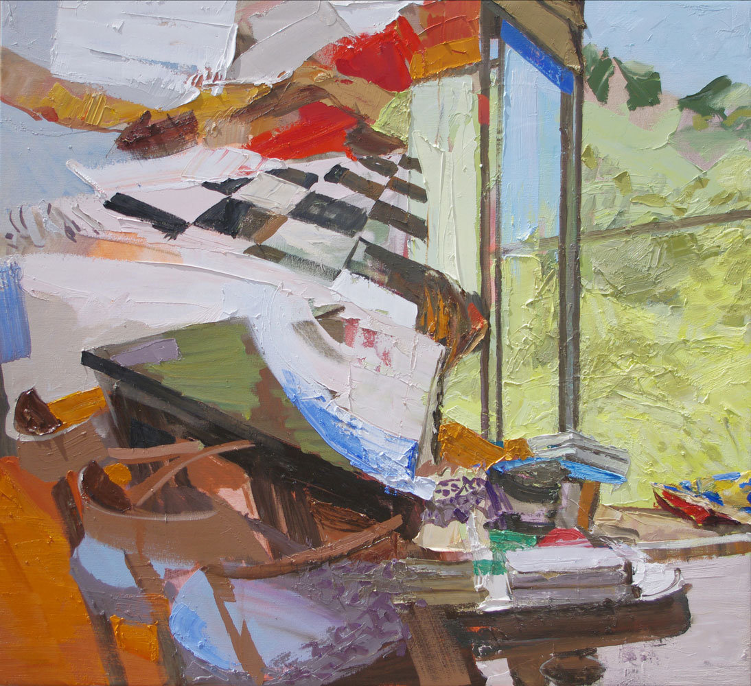 Abstract painting of interior by Lise Temple