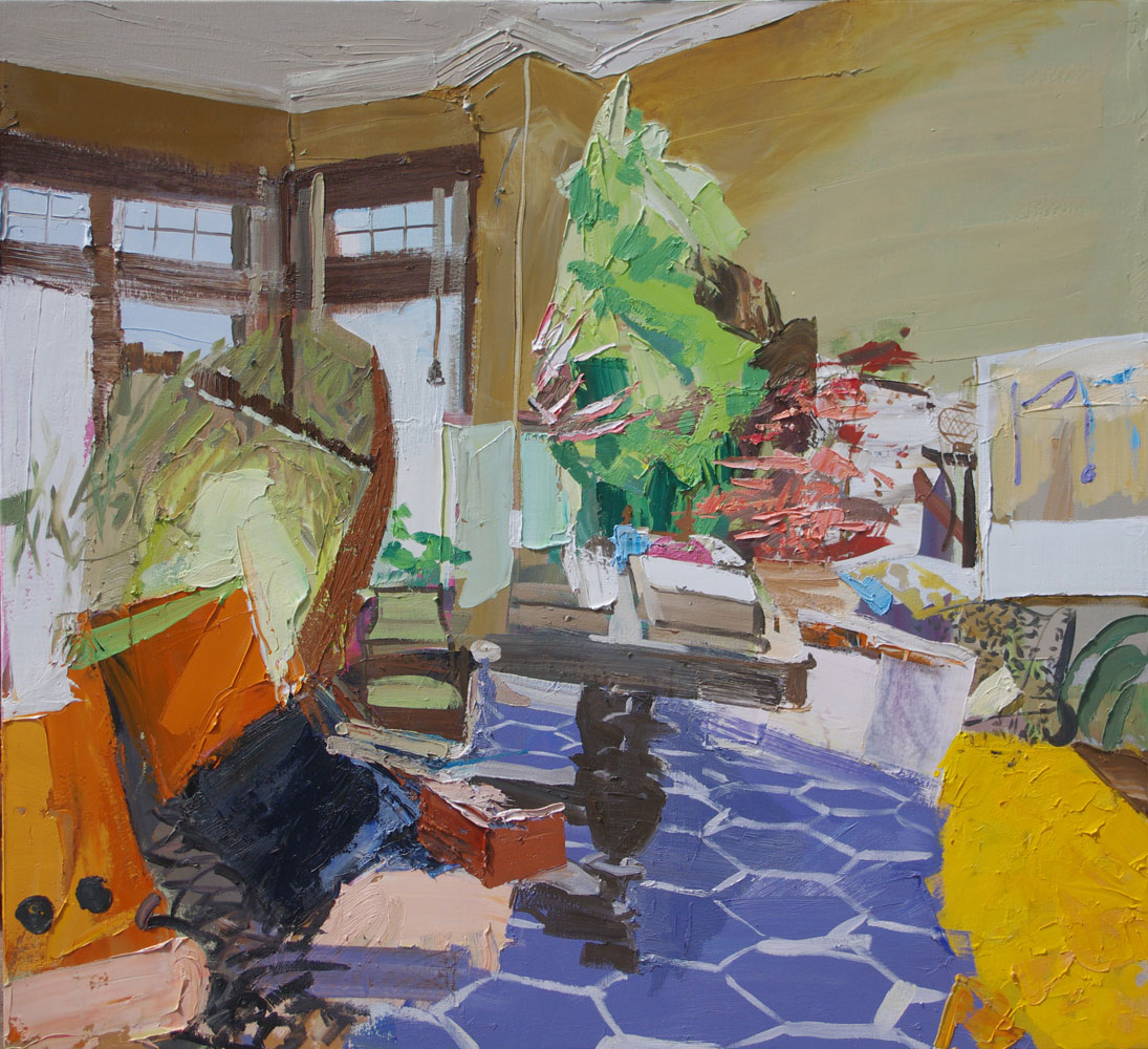 Abstract painting of interior by Lise Temple