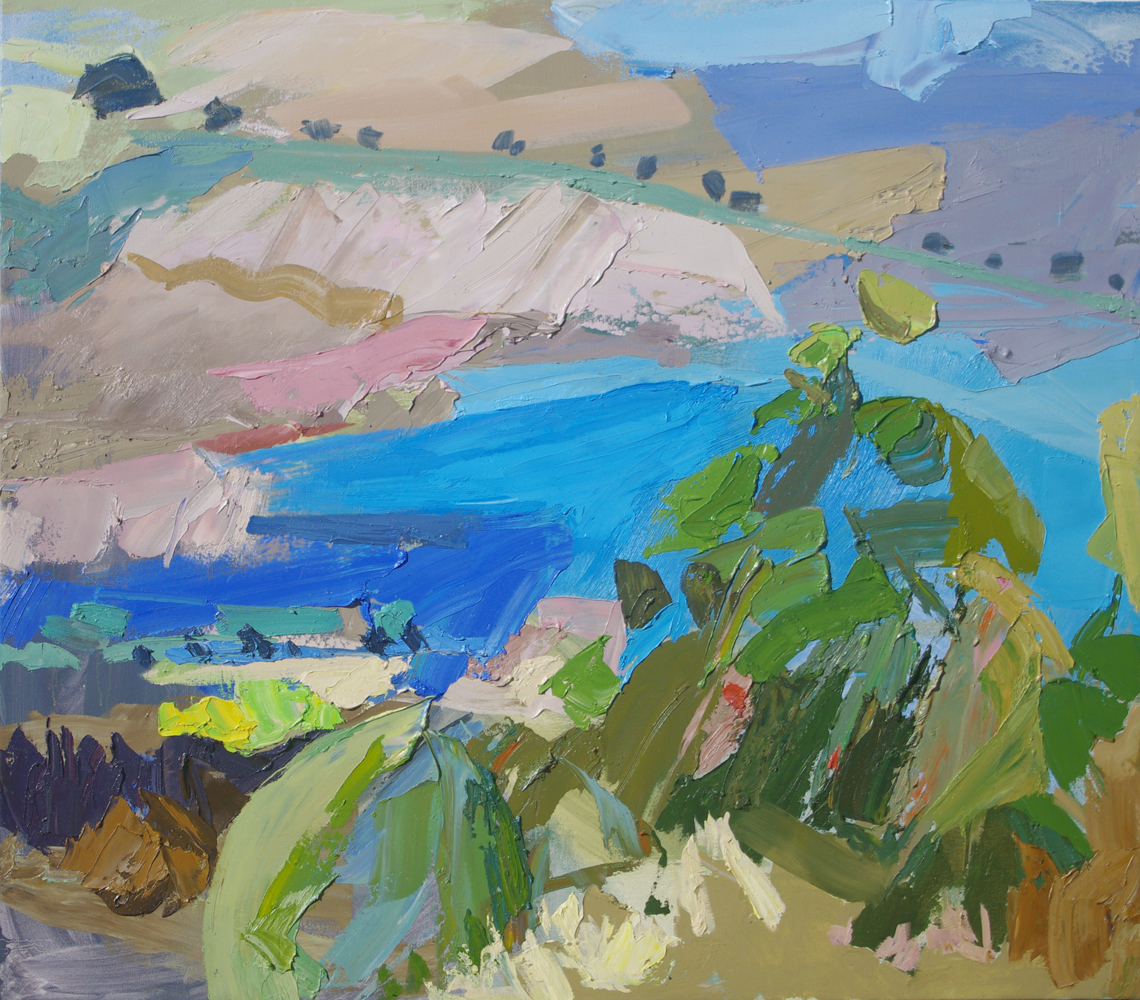 abstract landscape impasto oil painting by Lise Temple