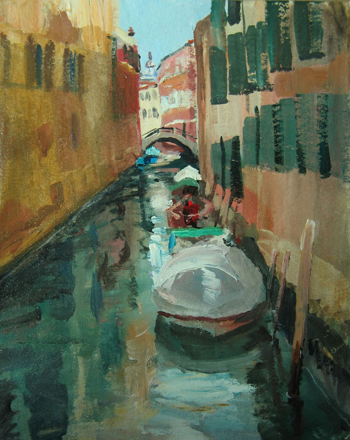 Landscape painting of Venice, Italy by Lise Temple