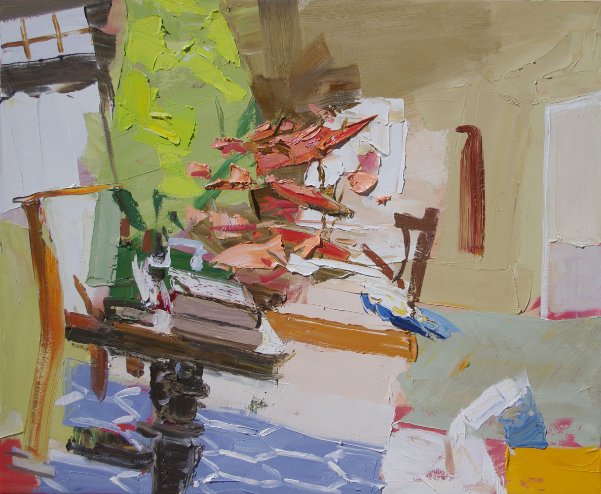 Abstract interior oil painting by Lise Temple, Australian artist