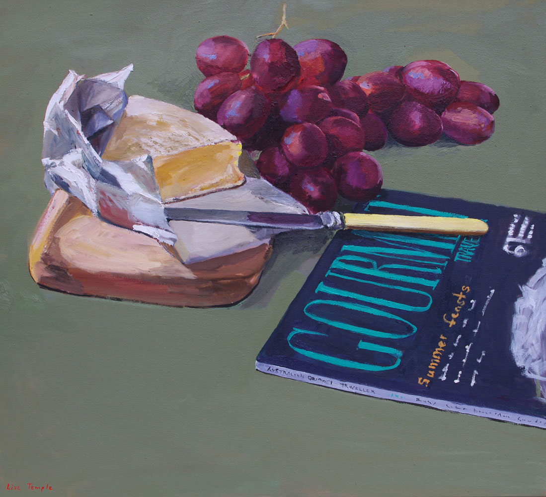 Still life, food painting of grapes by Australian artist Lise Temple