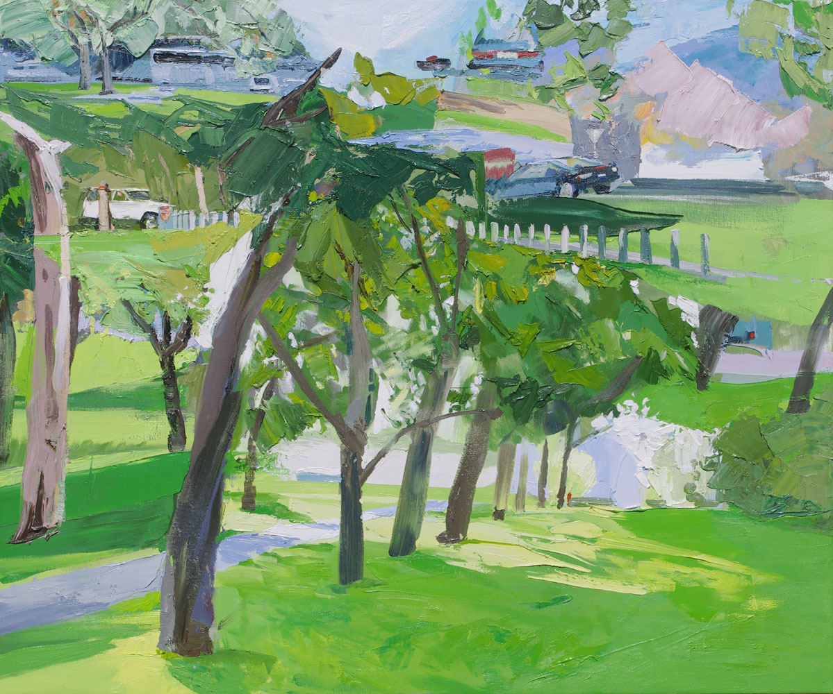 Abstract Landscape oil painting of Adelaide by Lise Temple