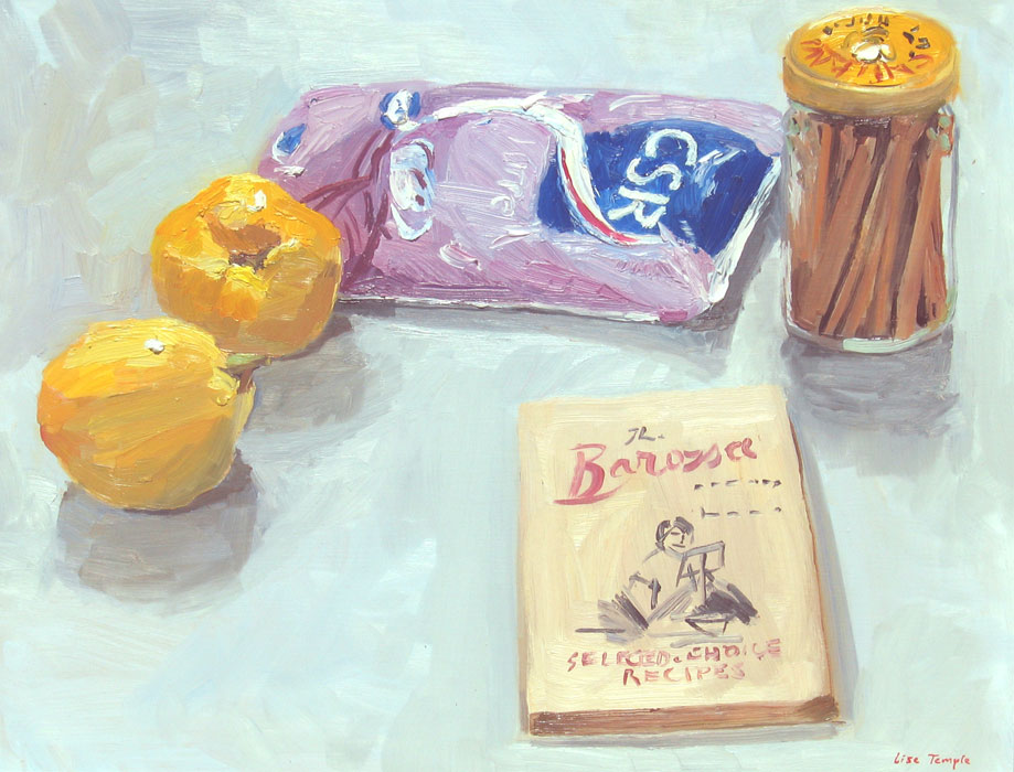 Still life, quinces painting by Australian artist Lise Temple