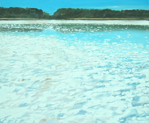 Landscape painting of salt lake by Lise Temple