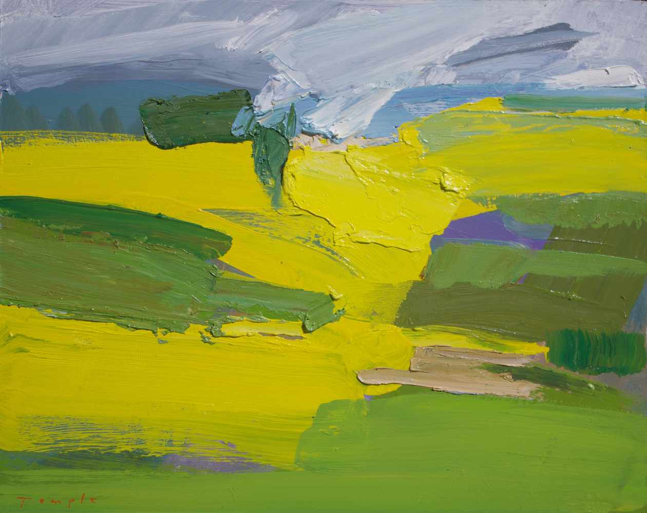 gestural painting of canola fields